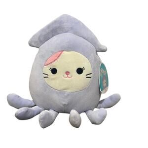 Squishmallows Karina Costume Squad Stacy Squid 14” Plush Purple White NWT